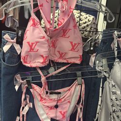 Lv Swimsuit 2 Piece W/ Headband
