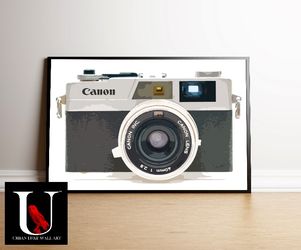 Big 24x36 Framed Art Print - RETRO CAMERA