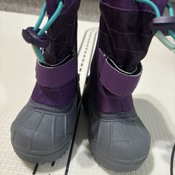 Columbia Powderbug Plus II Snow Boot  Gray/Purple Size 6 Toddler