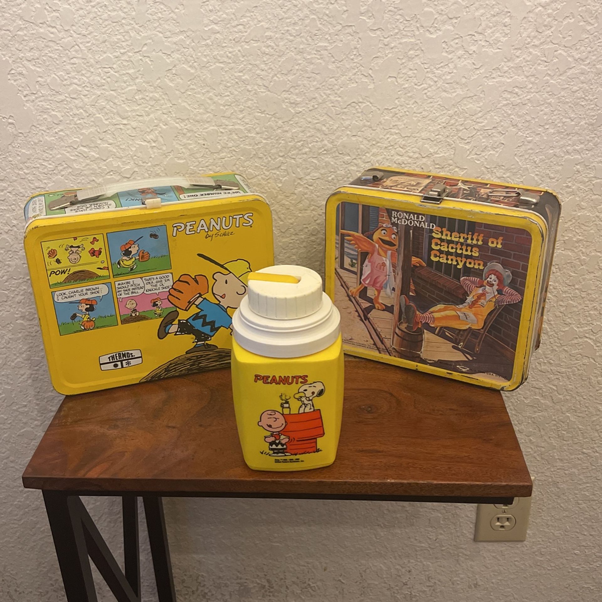 Peanuts Snoopy Vintage Lunch Box with Thermos & McDonald's Sheriff of  Cactus Canyon Lunch Box for Sale in Brea, CA - OfferUp