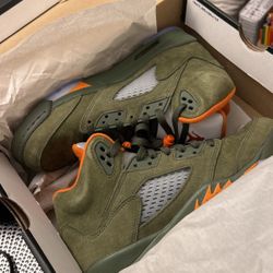 Air Jordan 5 Retro Mary Olive/Solar Orange | Brand New | Size 8 Women’s Bought As 7y Can Also Fit 8.5 Womens 