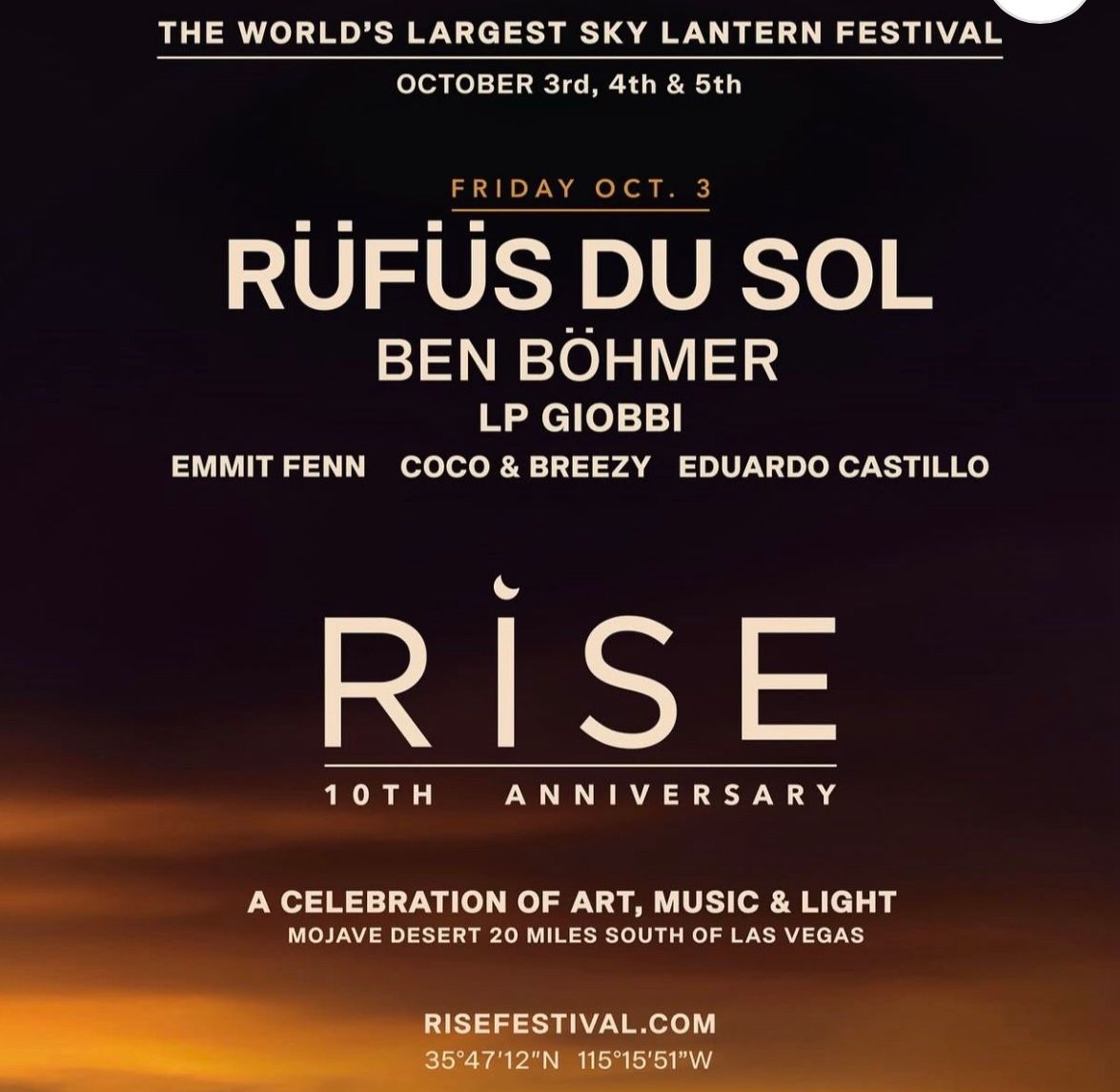 Round Flight Ticket To Rise Festival Lax To Vegas