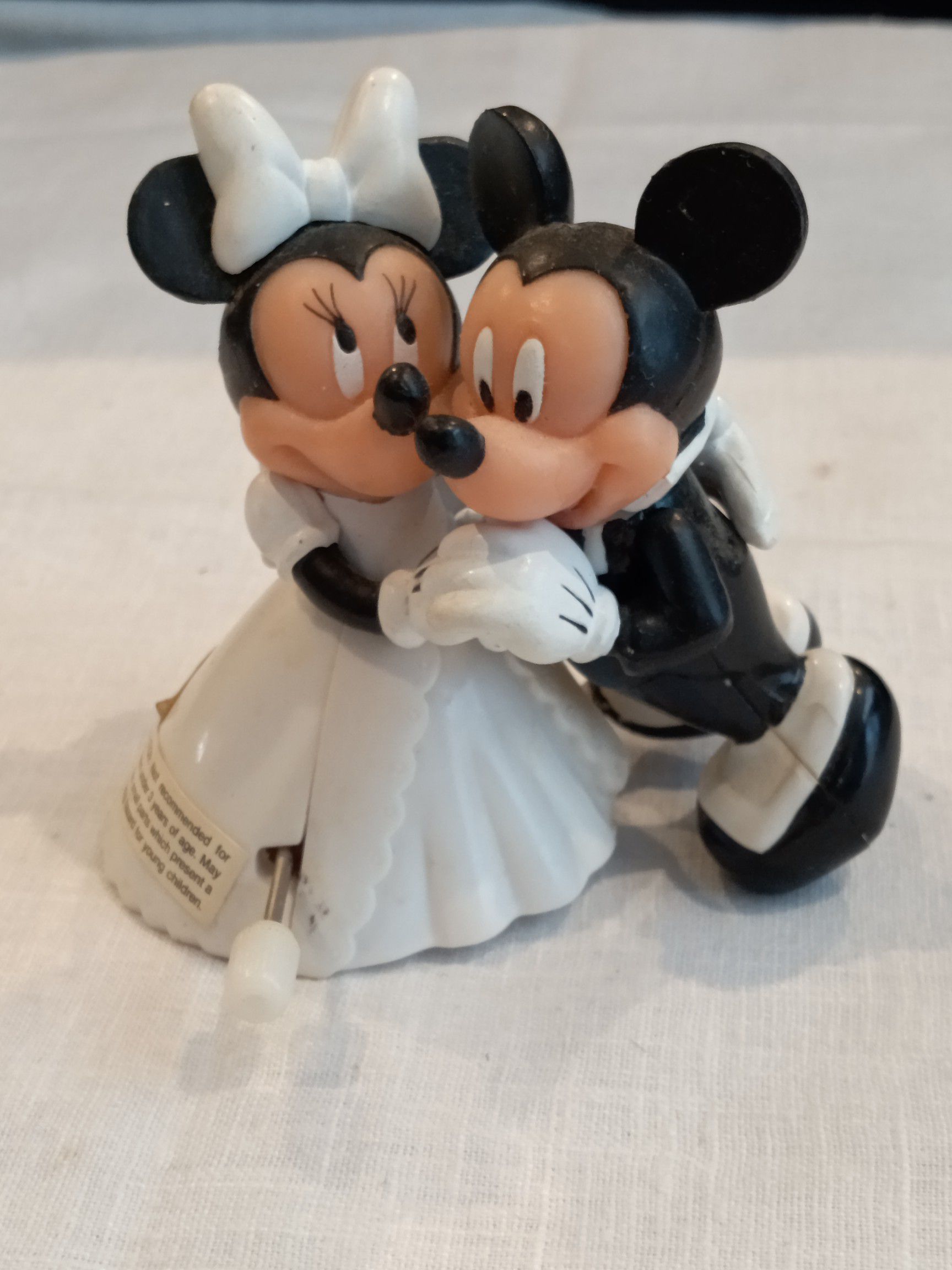 Vintage Disney Mickey Mouse & Minnie Mouse Bride Groom Wedding Dance Wind Up