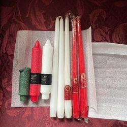 Lot Of 3 Root (2 New) & 5 Simon 12” Tapered Candles (new)