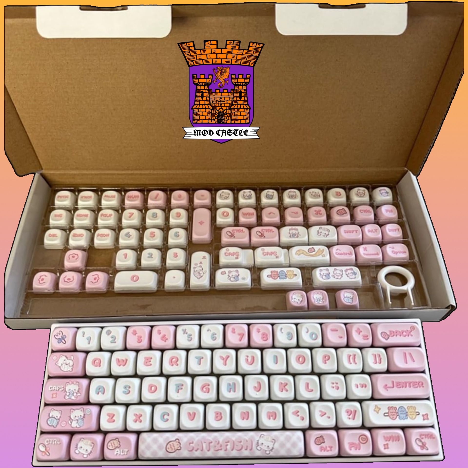 140 Cute Kitty Key Caps Set - PC Keyboard