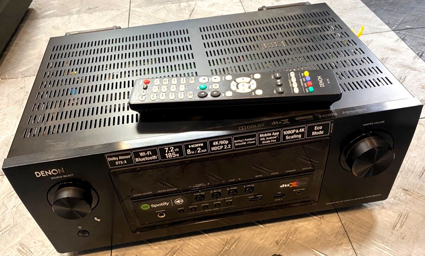 DENON AVR-S910W AV RECEIVER 7.2 CH 4K DOLBY ATMOS DTS:X WiFi Bluetooth HDMI Music Spotify Audio