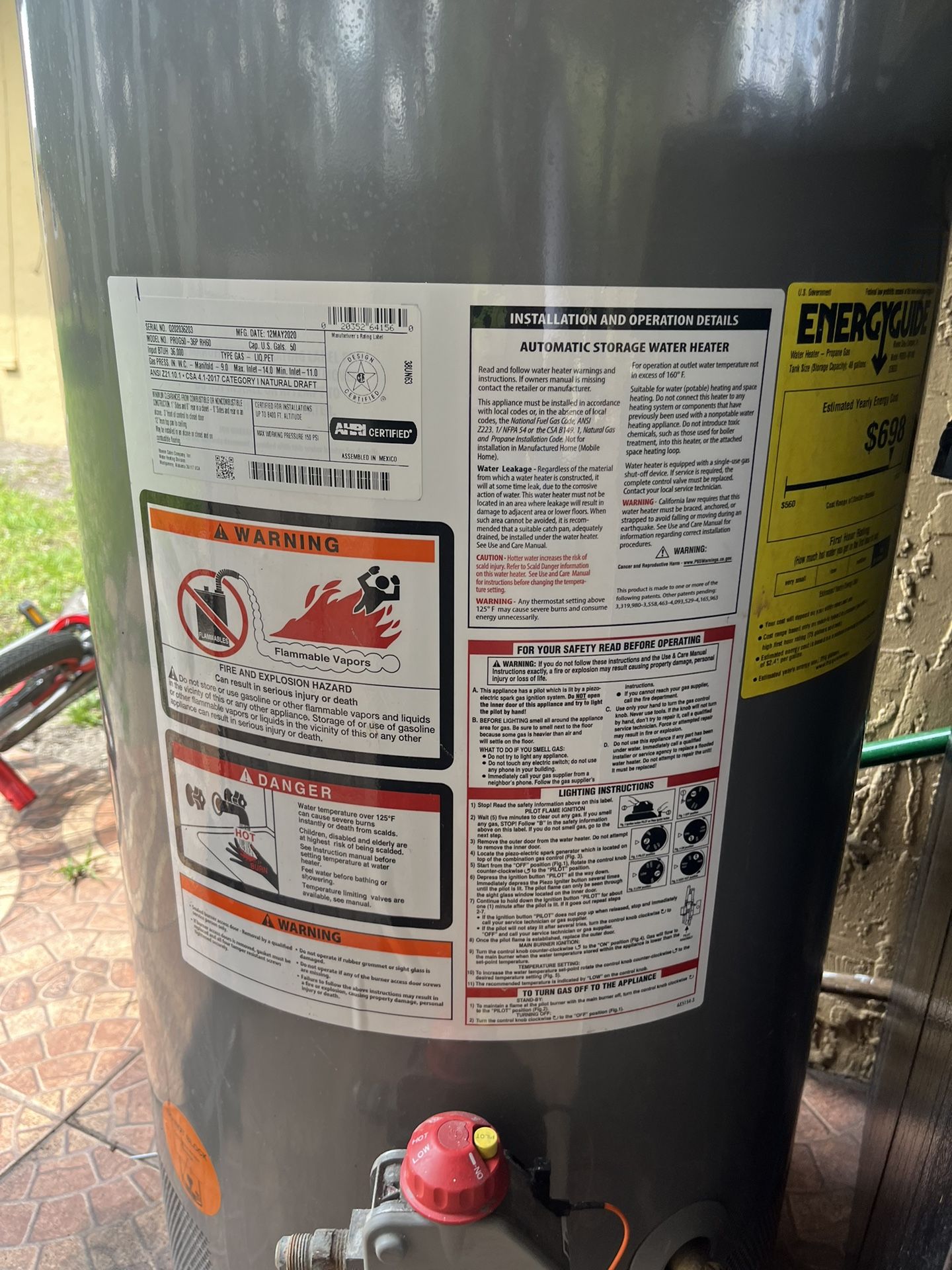 Water Heater(propane gas)