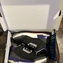 Jordan 3 Court Purple- Sz 10.5