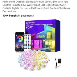 Permanent Outdoor Lights,60ft RGB Eave Lights with App Control Remote, IP67 Waterproof LED Lights