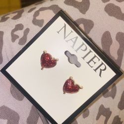 New Napier Brand Heart Earrings 
