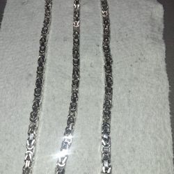 Stlering Sliver Biyzantine Necklace And Bracelet 