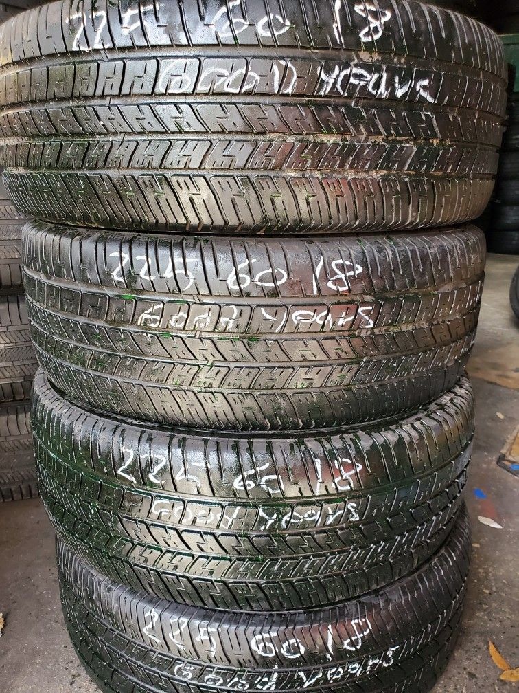 4 Used Tires 225 60 18 Good years 