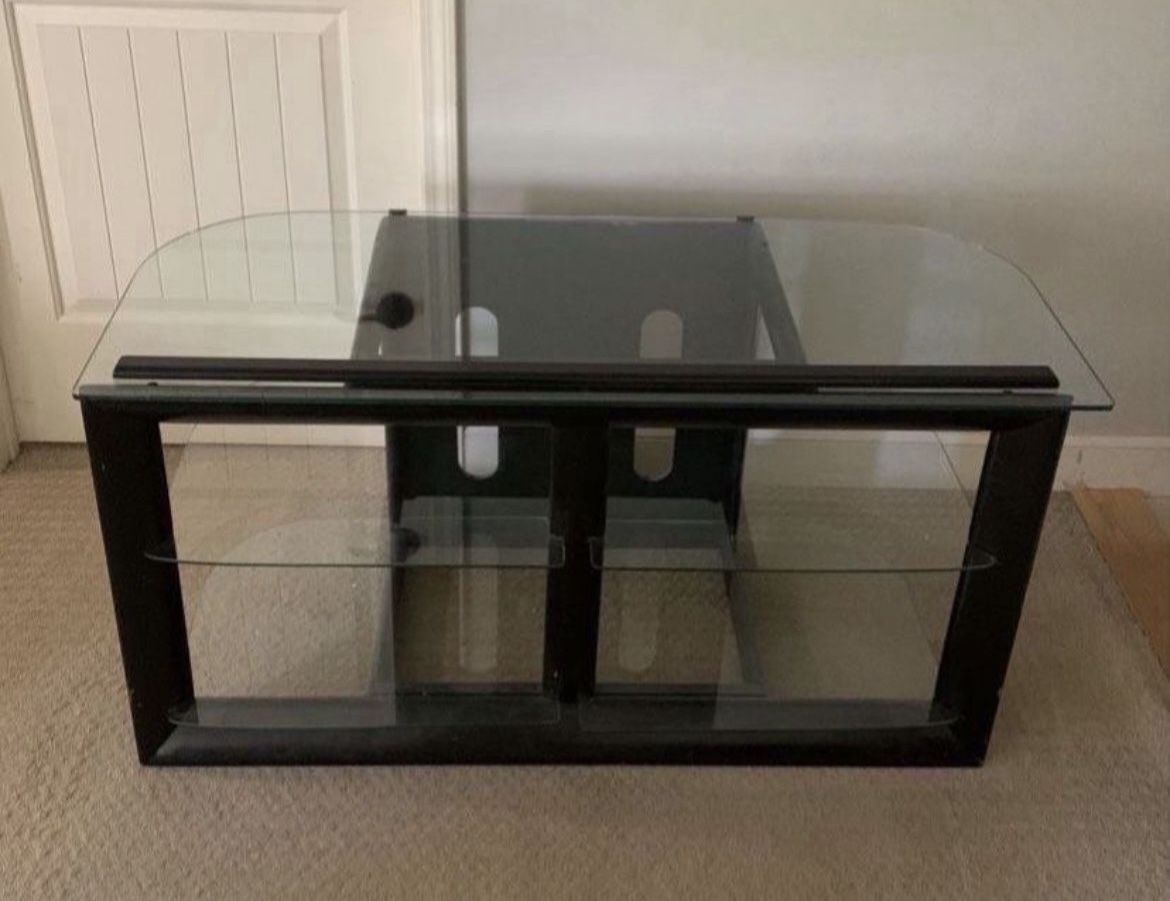 TV Stand With Glass Shelves