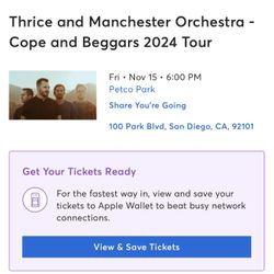 Thrice Manchester Orchestra GA Petco Park