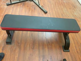 Flat Weight Bench Black and Red