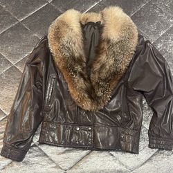 Men’s Leather And Fur Coat