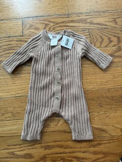 NWT Baby Organic Onesie Knit Long Sleeve Suit from Cotton On Kids Size Newborn