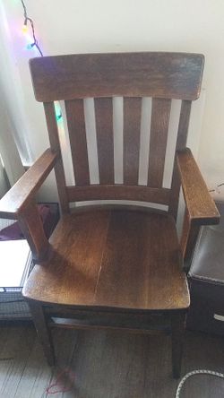 Solid oak armchair