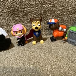 Paw Patrol lot of 7 figure Vehicles Skye Chase Tracker Everest Rocky Zuma