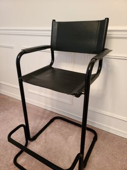 Dania European Black Leather Chair | Bar Chair | High Chair | Bar Stool