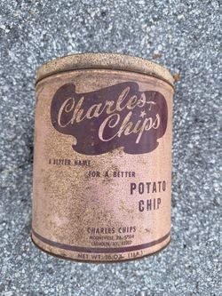 Vintage Charles Chips 16 oz Potato Chip Tin - Mountville PA & Calhoun KY - Local Pickup Only