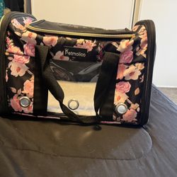 Petmolico Cat Carrier Dog Carrier, Soft Pet Travel Carrier with 3 Open Doors Mesh Windows for Cats Puppy 22 lbs, Pink Peony, Large