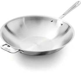 All-Clad D3® Stainless Steel 14 inch Wok Pan- Made in the USA- The Original Bonded Professional Cookware- Oven Safe & Induction Compatible