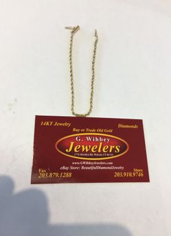 14 Kt real gold rope bracelet 7"