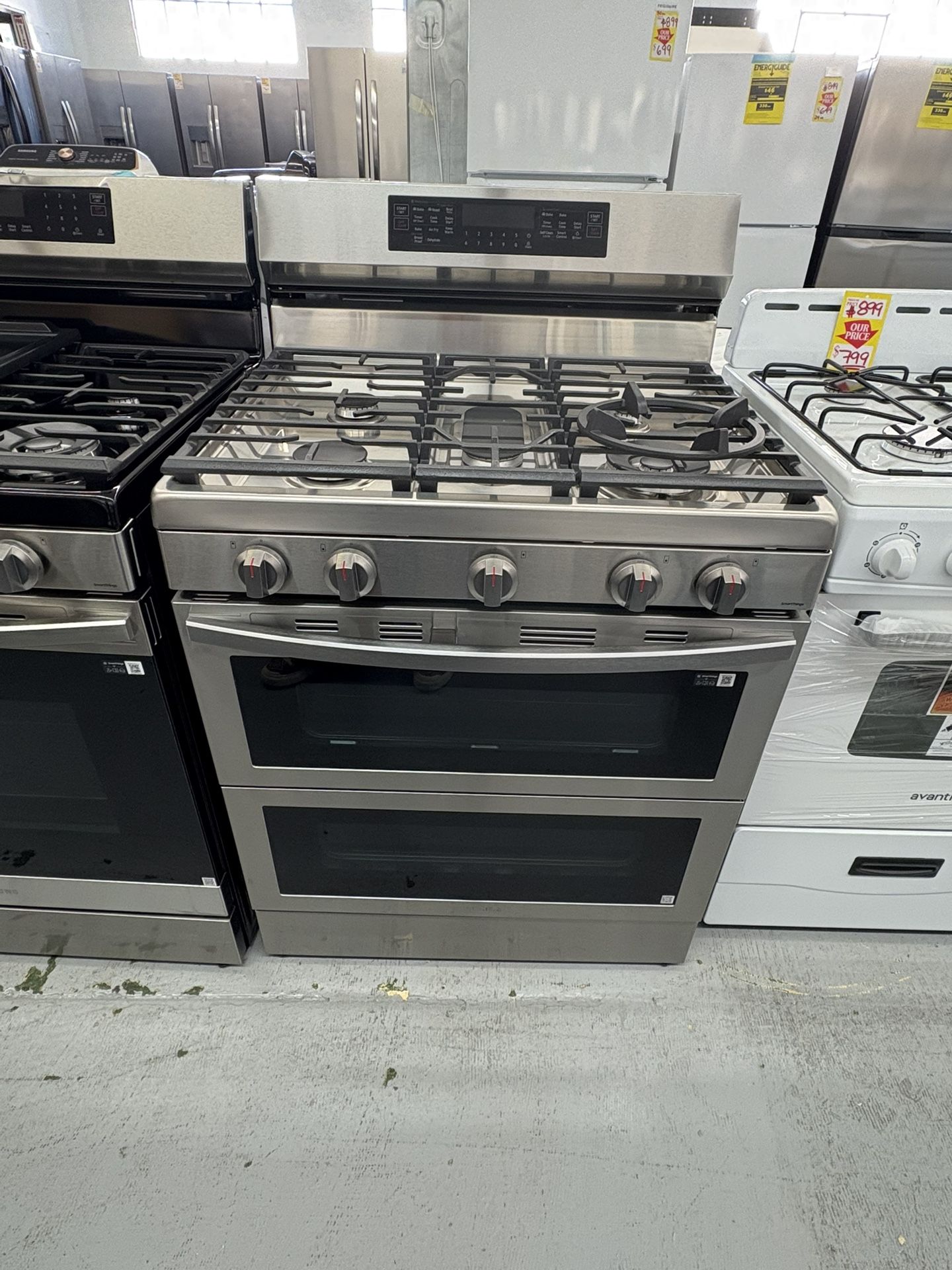 Samsung 30 in. 5-Burner Freestanding Smart Double Oven Gas Range in Fingerprint Resistant Stainless Steel with Air Fry