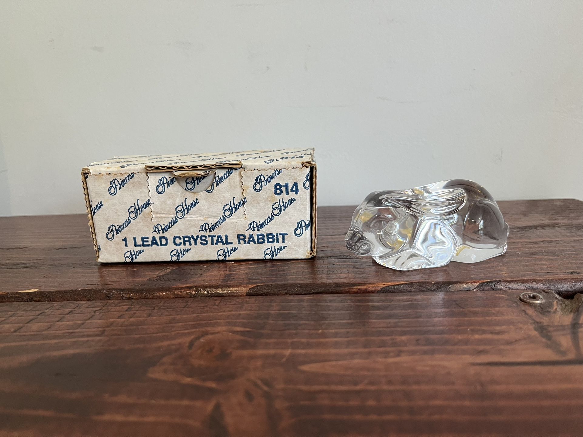 Princess House Crystal Rabbit Bunny Paperweight Figure 24% Lead Vintage