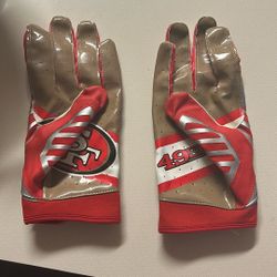 49ers Football Gloves, LARGE