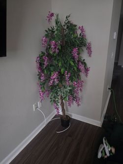 Large Artificial Wisteria Tree with Pink Flowers