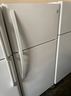 Great deal: White Kenmore Top Mount Refrigerator — glass shelves