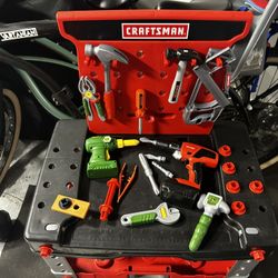 Kids Craftsman Toy Workbench w/ Tools – Good Condition 