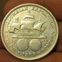 1893 Christopher Columbus Columbian Commemorative Half Dollar 90% Silver