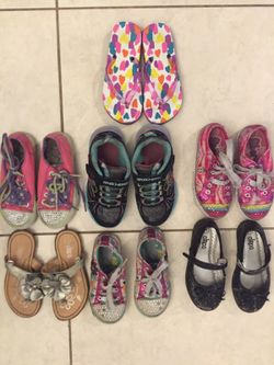 7 pair of Girl's Shoes (11-11.5)
