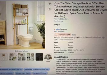 Brand new over the toilet storage