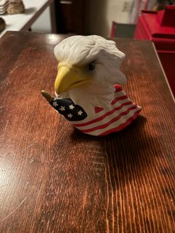 Bald Eagle & Flag Figurine