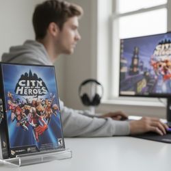 City of Heroes (PC, 2004) 2-Disc Boxset Complete W/Inserts/Map/Game Manual Book/Like New Condition. This item is a 2004 City of Heroes PC game box, re