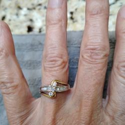 Women's Diamond Ring with two tone Gold