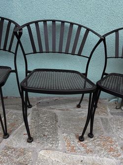 Black Iron Patio Chair Set – 6 Pieces