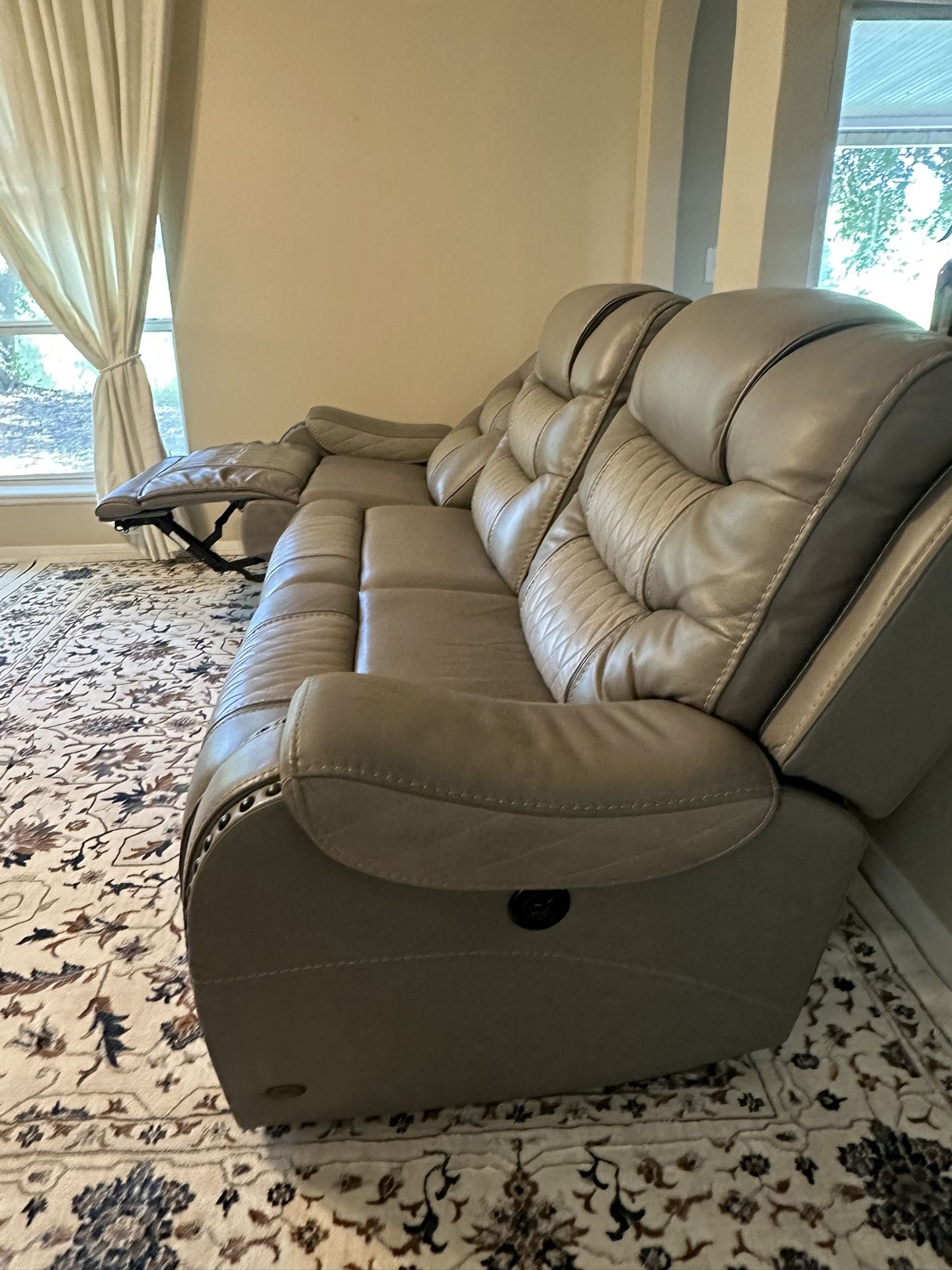 Full Leather Power Reclining loveseat and Sofa Three Seater