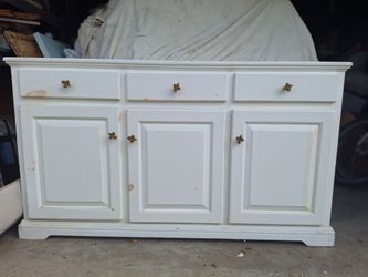 Wood white cabinet