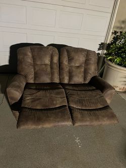 Suede Recliner Love Seat Couch