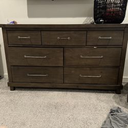Brownish Grey 6 Drawer Dresser