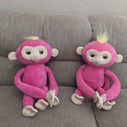 Pink Fingerling Stuffed Monkeys