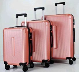 3 pieces Luggage sets Hardside  Trunk with Spinner Wheels, Red , pink,Selver , Golden Rose and Gray 