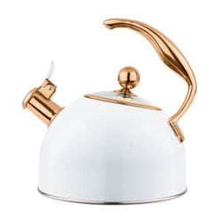 Viking White And Copper Tea Kettle 