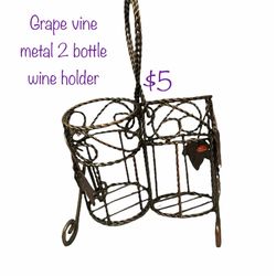 Metal Wine Holder 2 Bottle 