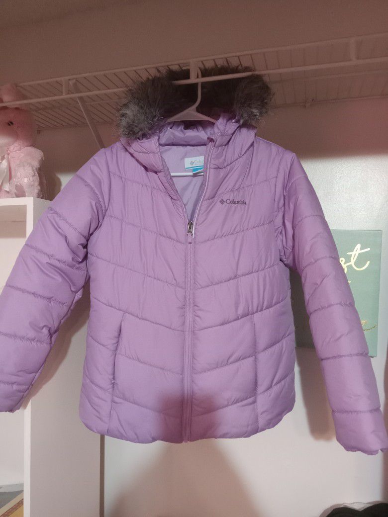Girls Size Xl Purple Columbia Hooded Puffer Jacket New With Out Tags 
